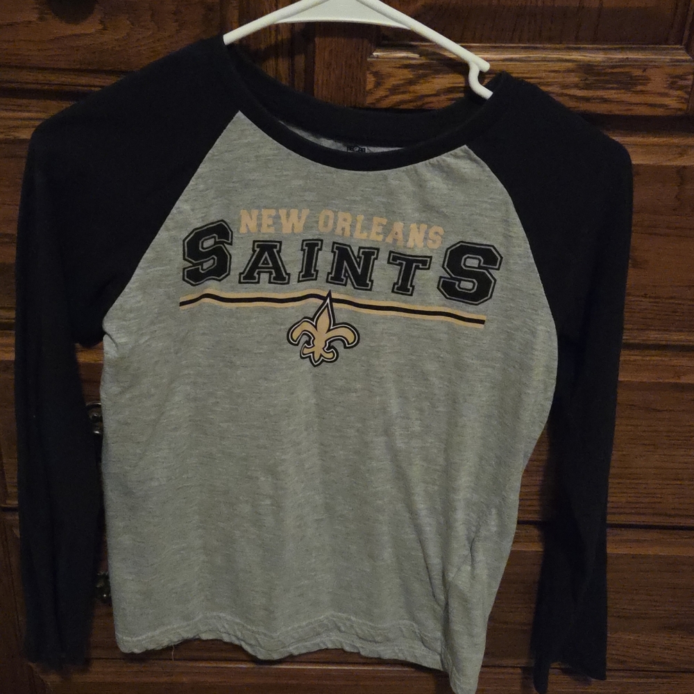 NFL New Orleans Saints Kids Long Sleeve Tee - Black & Gray